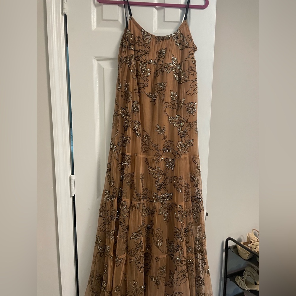 Anthropologie Maeve Sequin Tulle Midi Dress XS
